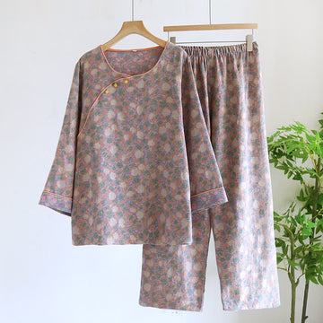 Pigiama casual elegante in cotone con stampa floreale
