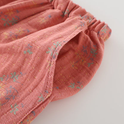 Pigiama in cotone con scollo tondo pastorale