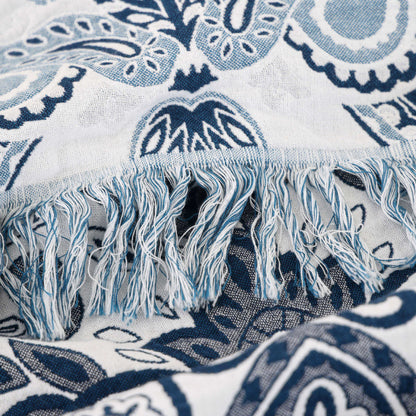 Trapunta leggera con nappa in cotone Paisley retrò