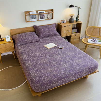 Lenzuolo con angoli vintage in puro cotone jacquard