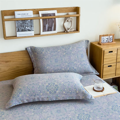 Lenzuolo con angoli vintage in puro cotone jacquard