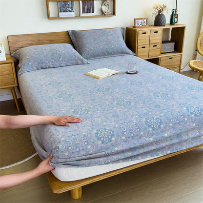 Lenzuolo con angoli vintage in puro cotone jacquard