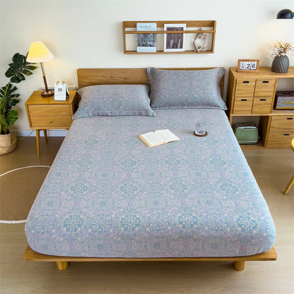 Lenzuolo con angoli vintage in puro cotone jacquard