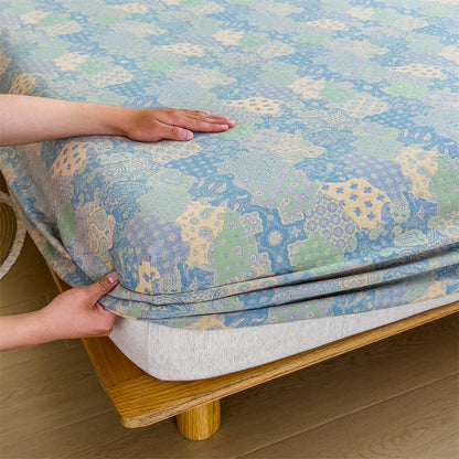 Elegante lenzuolo con angoli in garza di cotone jacquard