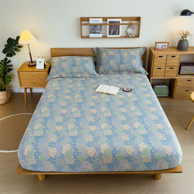 Elegante lenzuolo con angoli in garza di cotone jacquard