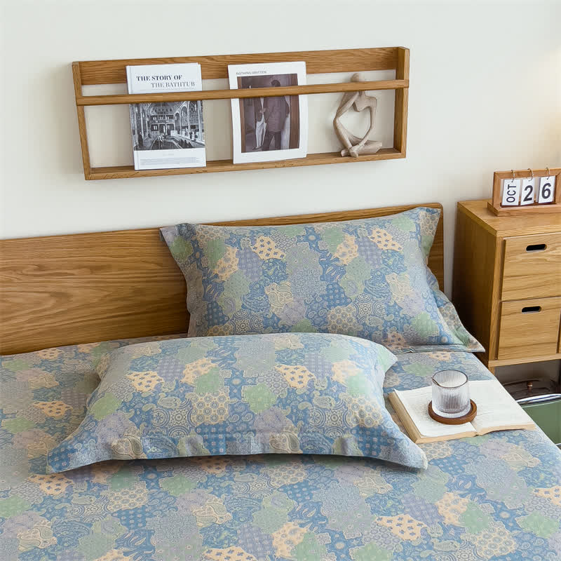 Elegante lenzuolo con angoli in garza di cotone jacquard