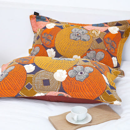 Trapunta reversibile in garza di cotone color cachi