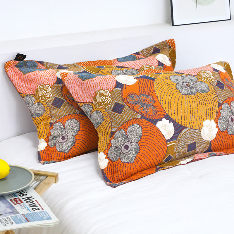 Trapunta reversibile in garza di cotone color cachi
