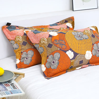 Trapunta reversibile in garza di cotone color cachi