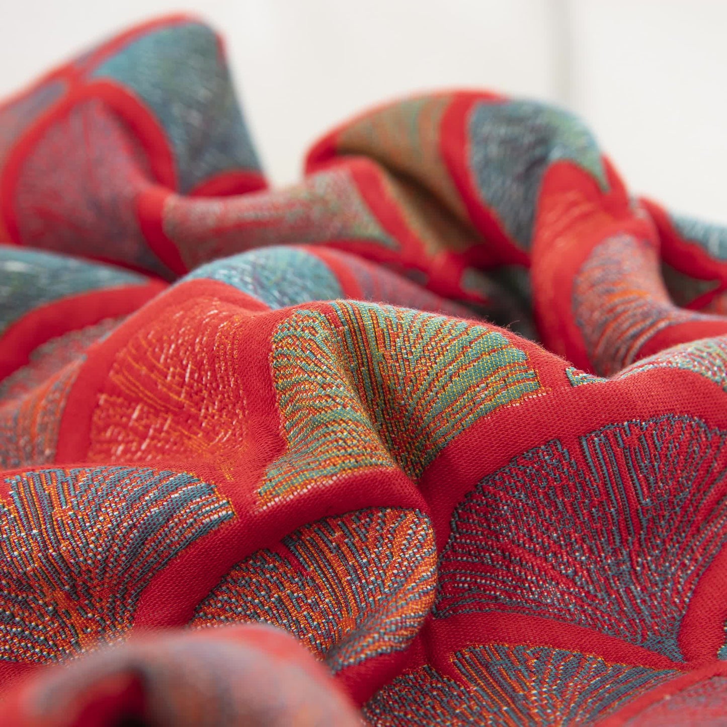 Federe in garza di cotone con motivo a squame di pesce in jacquard (2 pezzi)