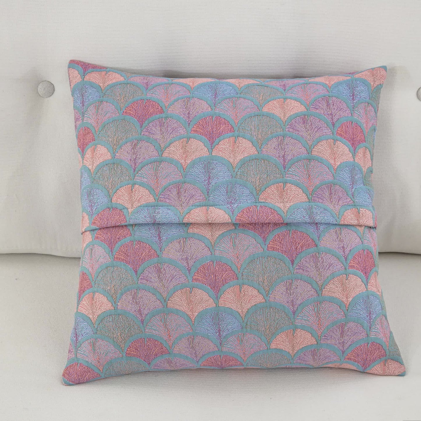Federe in garza di cotone con motivo a squame di pesce in jacquard (2 pezzi)