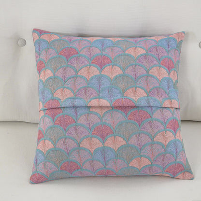 Federe in garza di cotone con motivo a squame di pesce in jacquard (2 pezzi)