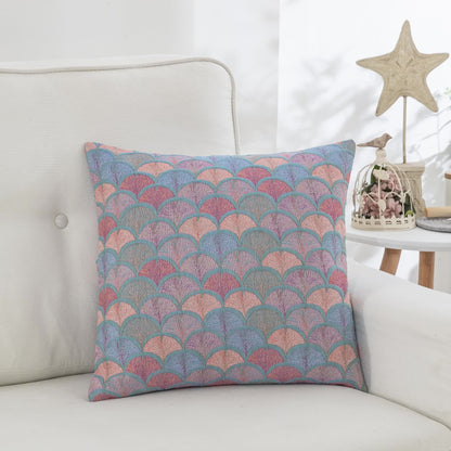 Federe in garza di cotone con motivo a squame di pesce in jacquard (2 pezzi)