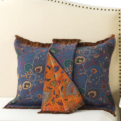 Asciugamano in garza di cotone con motivo floreale vintage (2 pezzi)