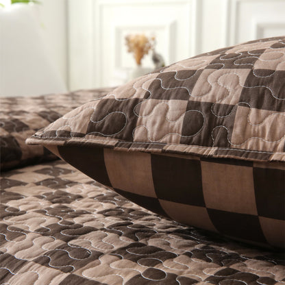 Biancheria da letto trapuntata in puro cotone a scacchiera