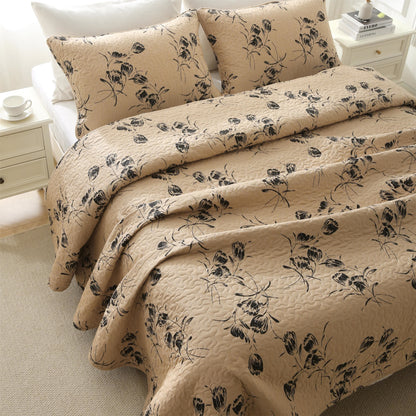 Biancheria da letto trapuntata in cotone vintage floreale