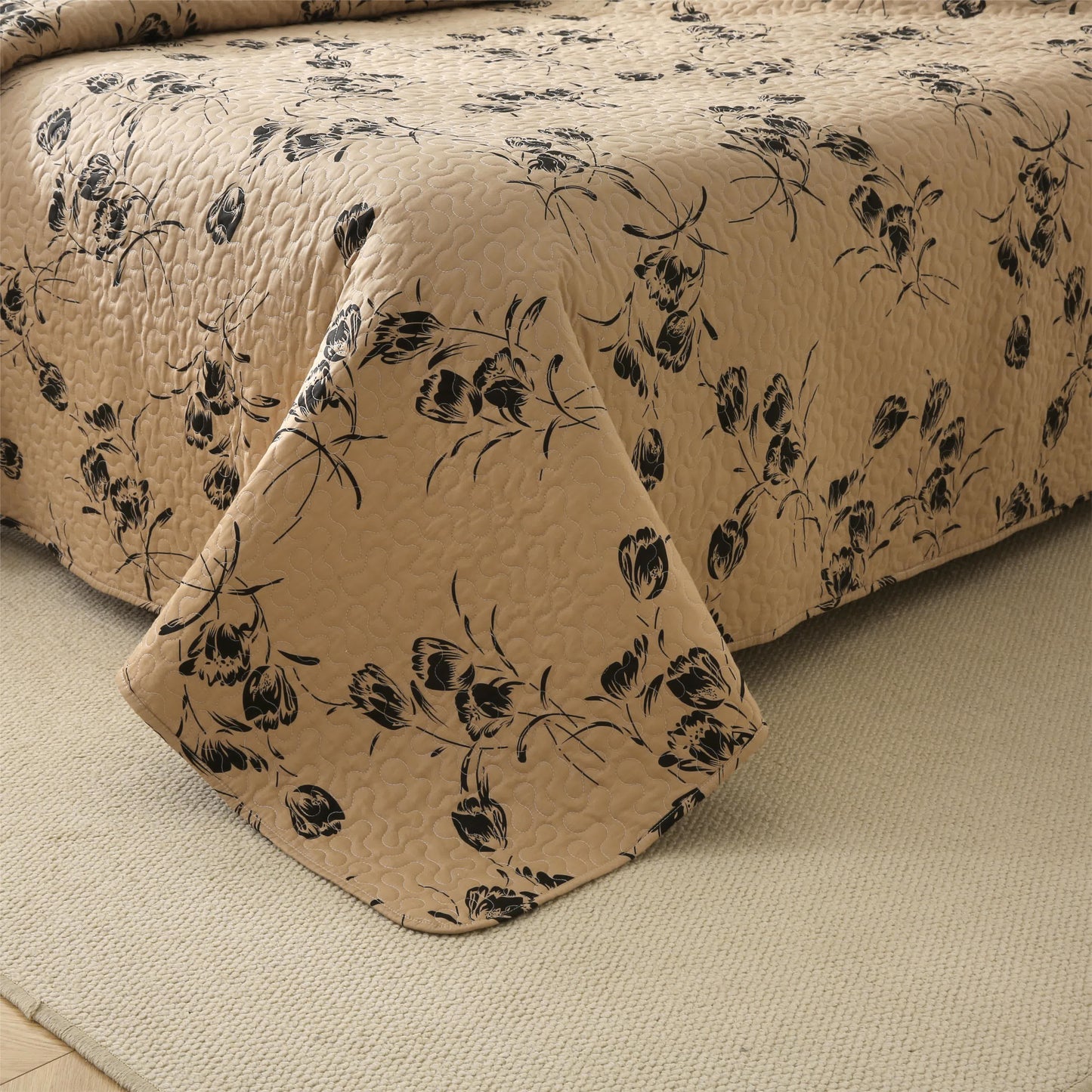 Biancheria da letto trapuntata in cotone vintage floreale