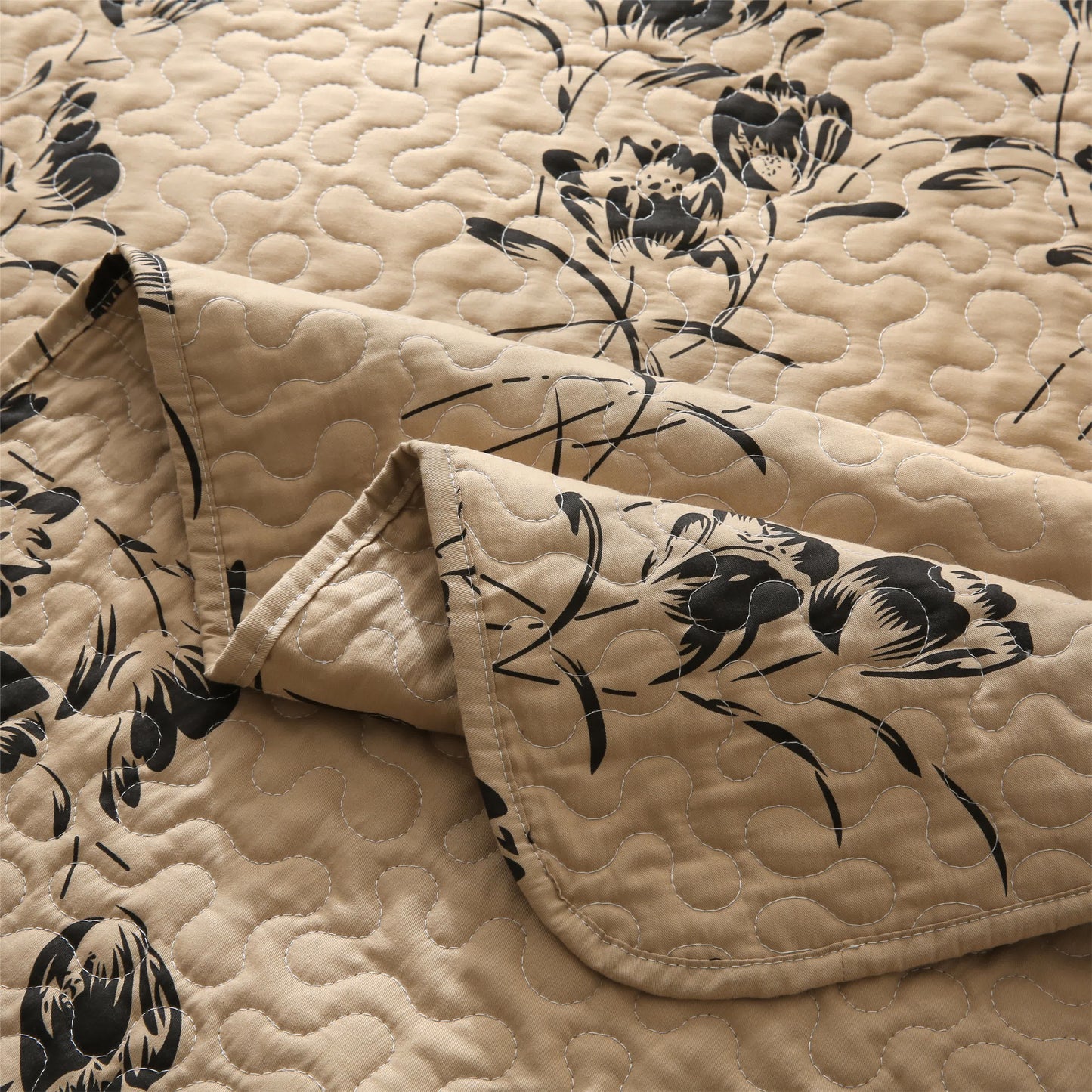 Biancheria da letto trapuntata in cotone vintage floreale