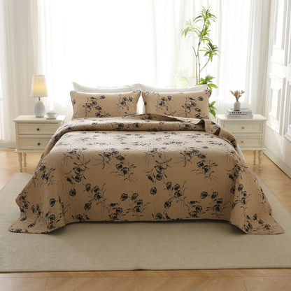 Biancheria da letto trapuntata in cotone vintage floreale