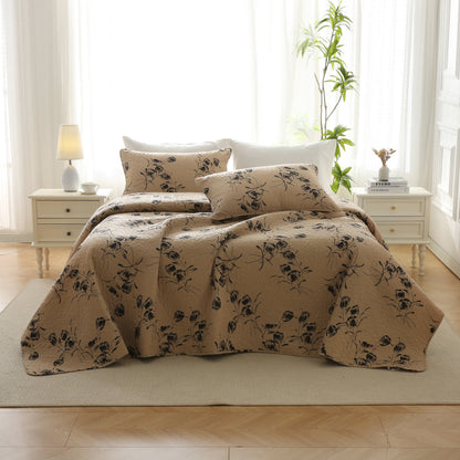 Biancheria da letto trapuntata in cotone vintage floreale