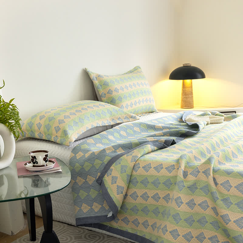 Trapunta estiva in garza di cotone Refresh Pine