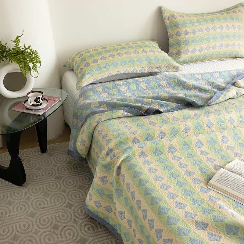 Trapunta estiva in garza di cotone Refresh Pine