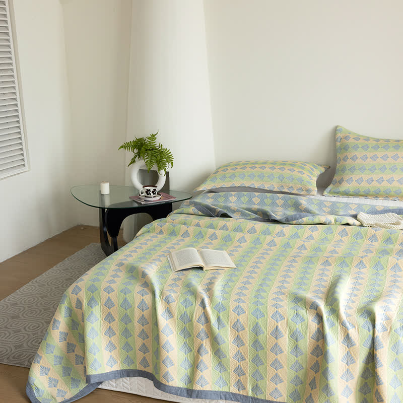Trapunta estiva in garza di cotone Refresh Pine
