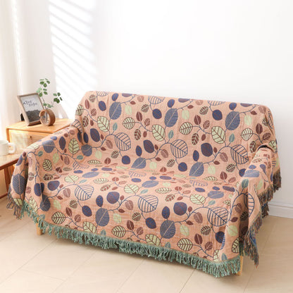 Trapunta reversibile con nappa a foglia in cotone rinfrescante
