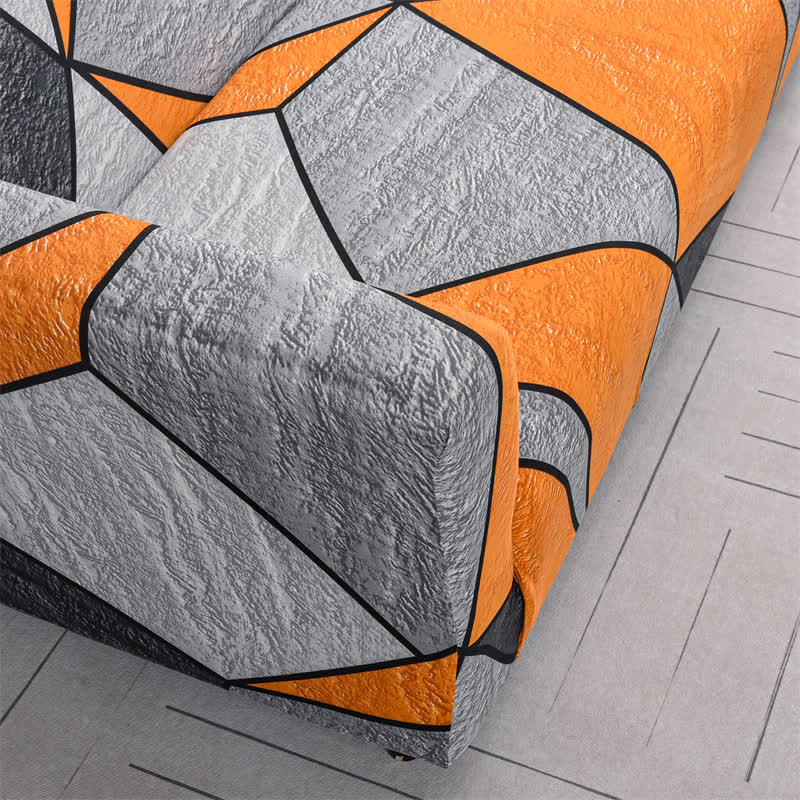 Copridivano elastico moderno geometrico morbido