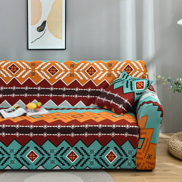 Copridivano elastico in stile Navajo