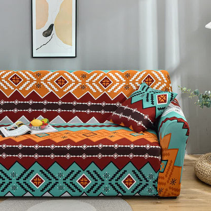 Copridivano elastico in stile Navajo