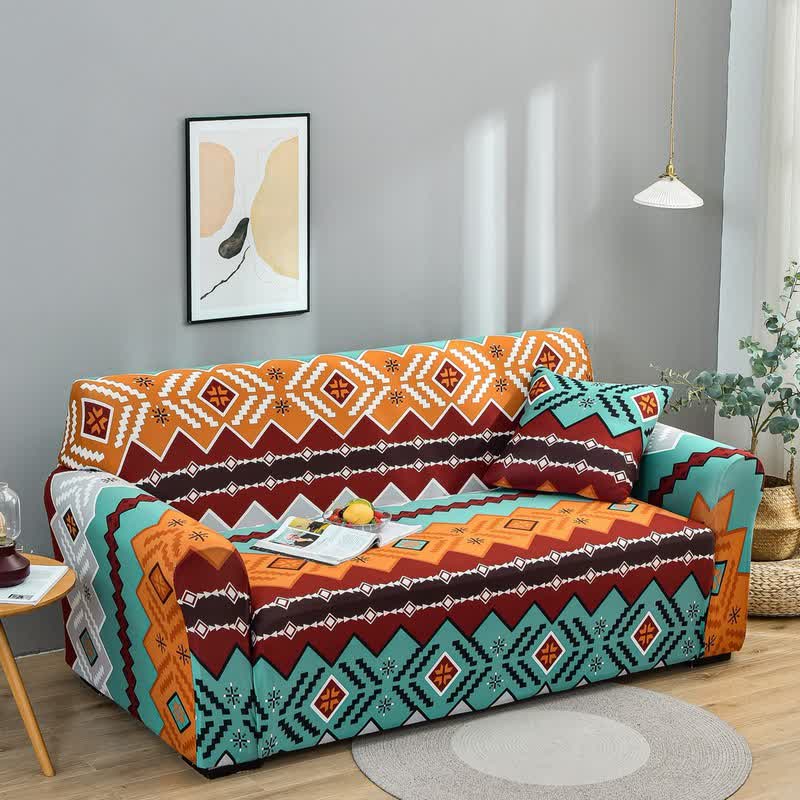 Copridivano elastico in stile Navajo