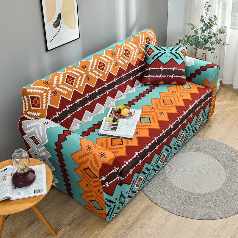 Copridivano elastico in stile Navajo