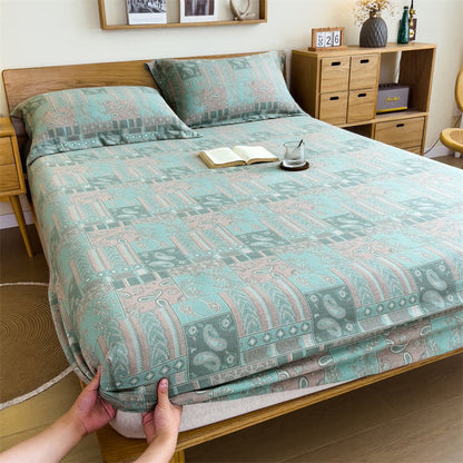 Lenzuolo con angoli in garza di cotone Paisley Vintage