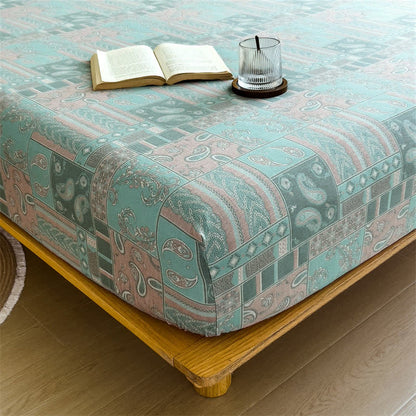 Lenzuolo con angoli in garza di cotone Paisley Vintage