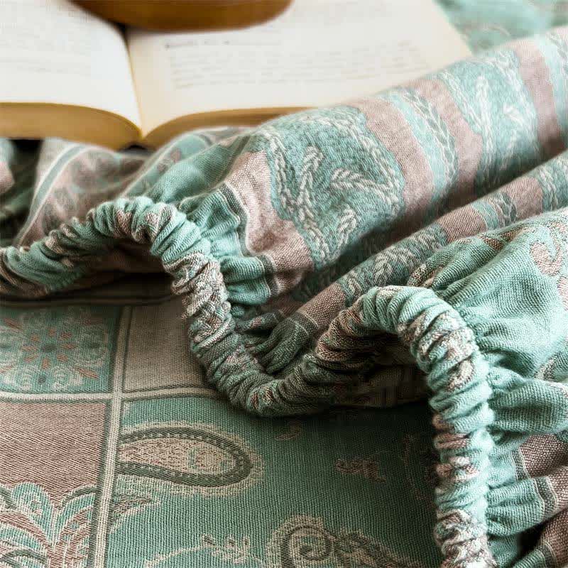 Lenzuolo con angoli in garza di cotone Paisley Vintage