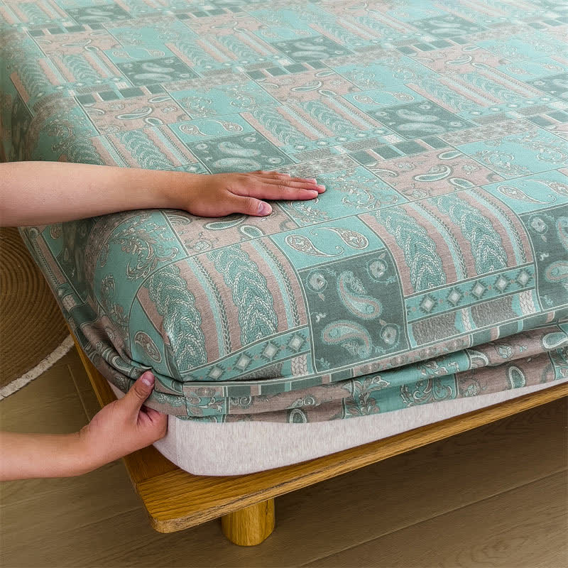 Lenzuolo con angoli in garza di cotone Paisley Vintage