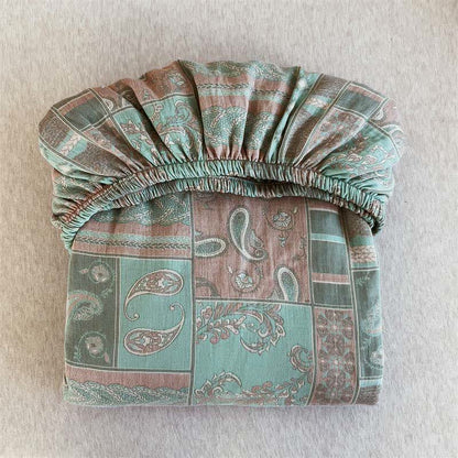 Lenzuolo con angoli in garza di cotone Paisley Vintage