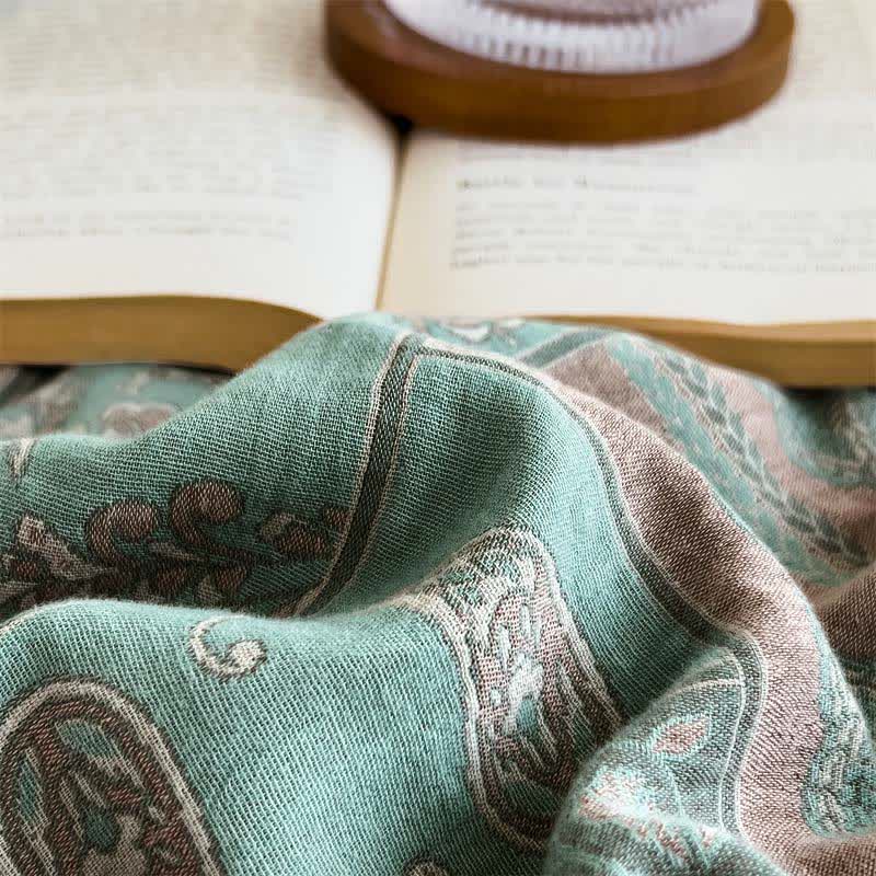 Lenzuolo con angoli in garza di cotone Paisley Vintage