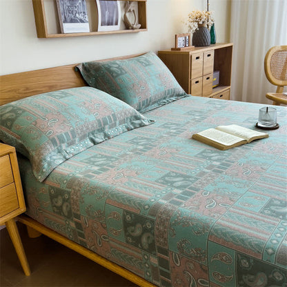 Lenzuolo con angoli in garza di cotone Paisley Vintage