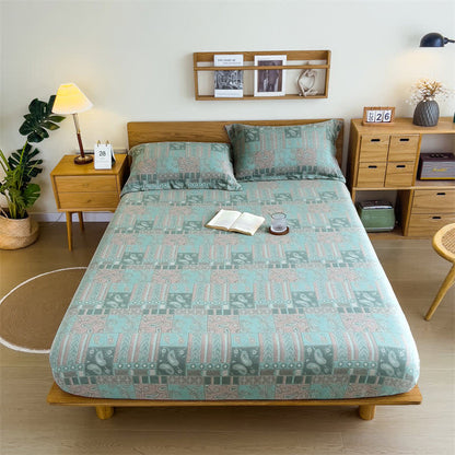 Lenzuolo con angoli in garza di cotone Paisley Vintage