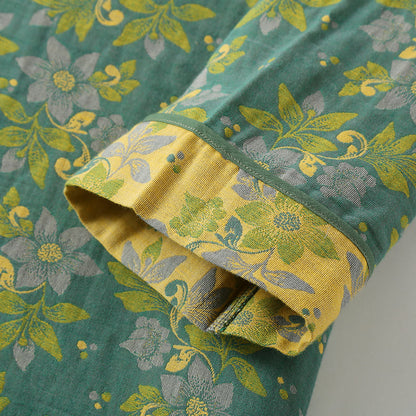 Camicia da notte floreale in garza di cotone jacquard