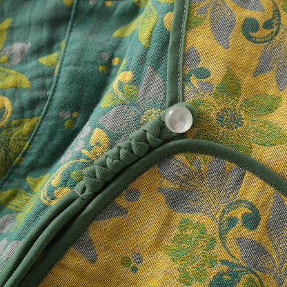 Camicia da notte floreale in garza di cotone jacquard