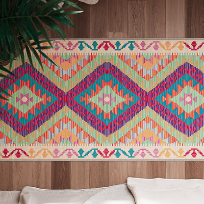 Tappeto da corridoio Kilim classico colorato