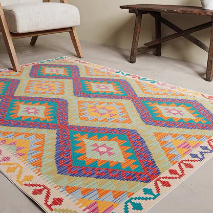 Tappeto da corridoio Kilim classico colorato