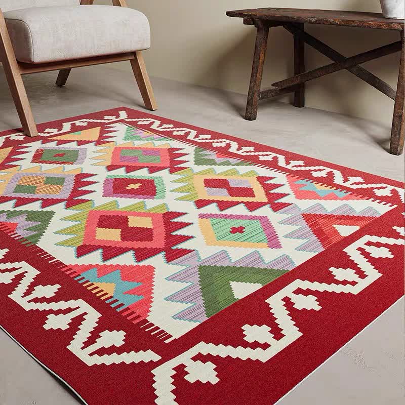 Tappeto Kilim turco tessuto in stile boemo