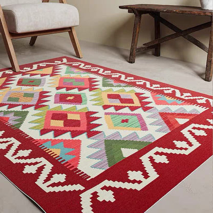 Tappeto Kilim turco tessuto in stile boemo