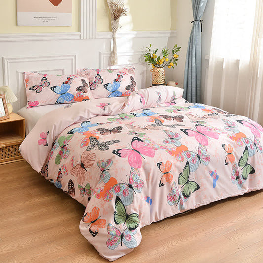 Biancheria da letto morbida con farfalle eleganti e rurali