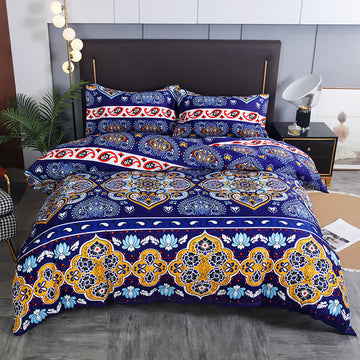 Set di biancheria da letto spazzolata con stampa bohémien (3 pezzi)
