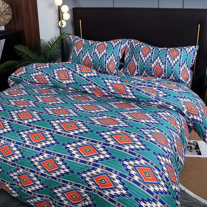 Set di biancheria da letto spazzolata geometrica bohémien (3 pezzi)